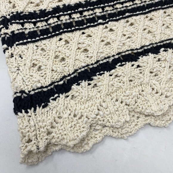 Zara Black Cream Crochet Top Medium NWT - Picture 4 of 6
